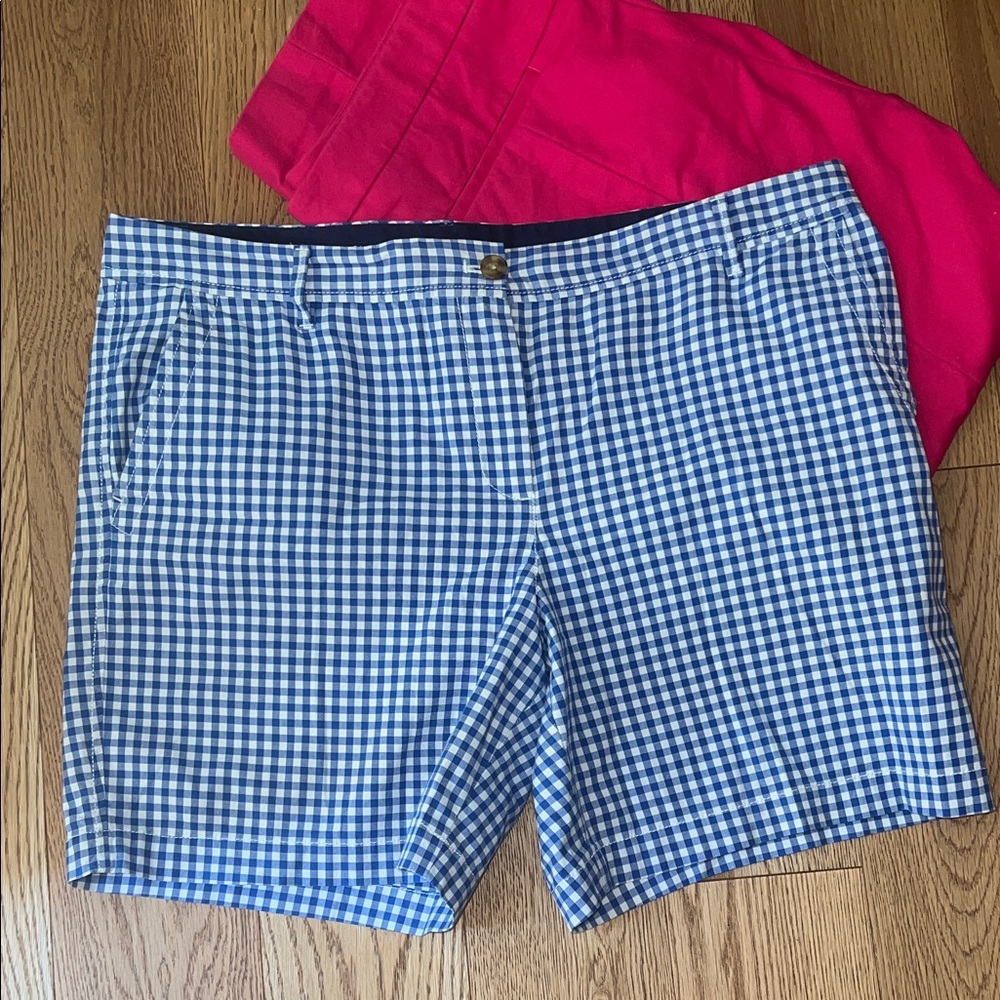 Talbots Blue and White Gingham Women's Shorts Size 14